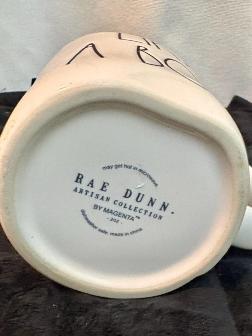 Rae Dunn White Ceramic Like A Boss Mug with Black Lettering